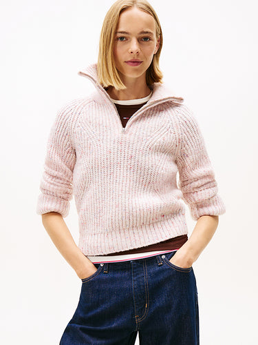 DW0DW21686 YBH | Pullover mit Wolle und kurzem Reißverschluss